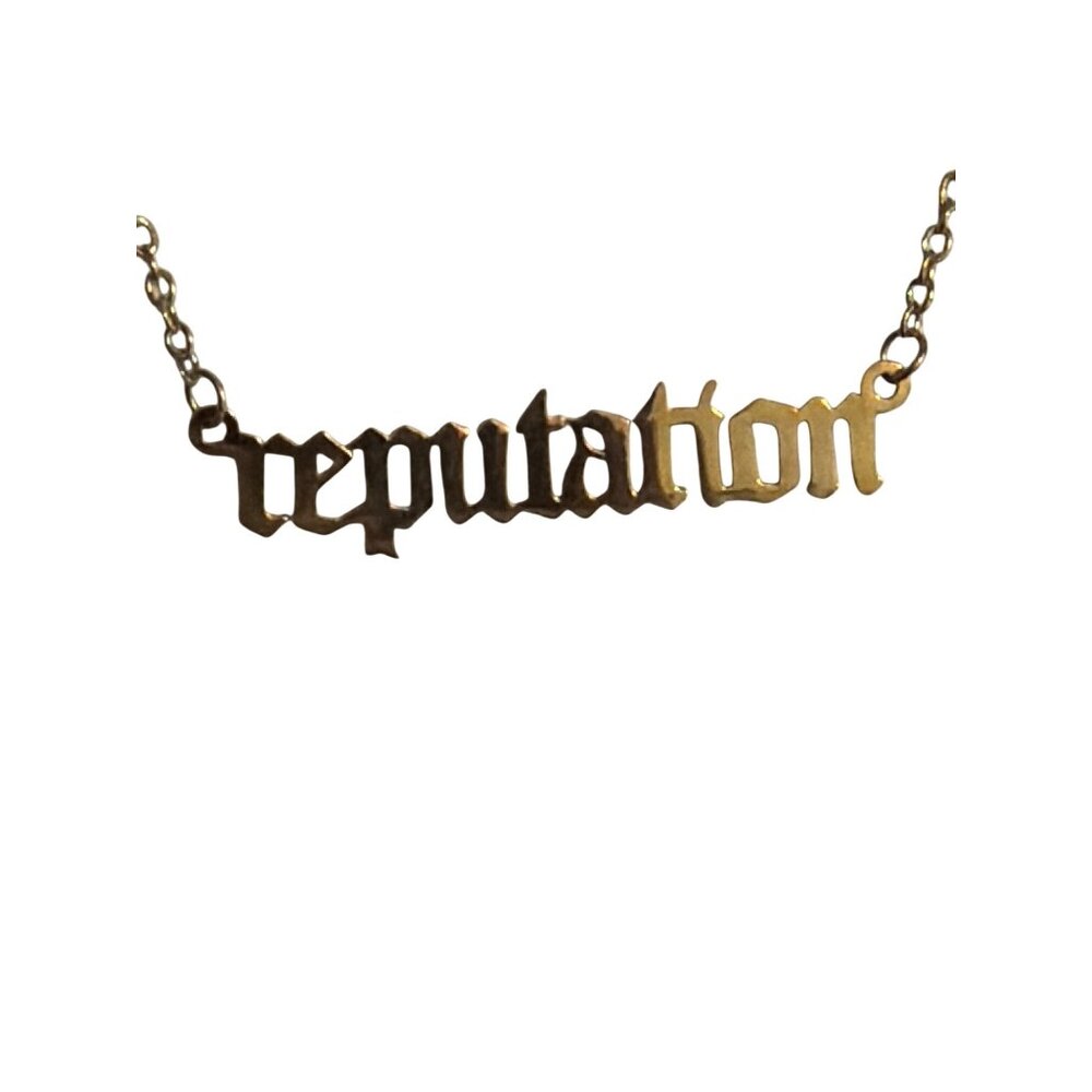 Gold Tone Reputation Taylor Script Script Pendant… - image 2